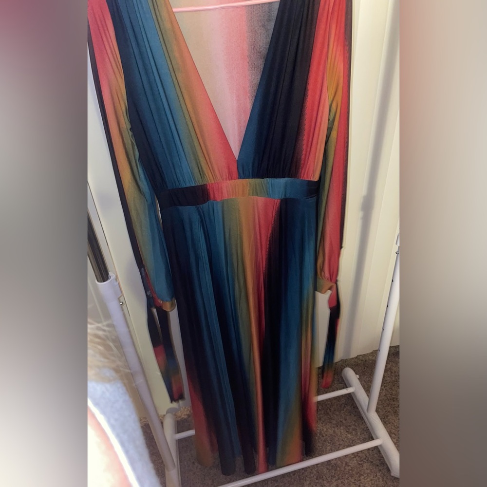 Double slit maxi dress